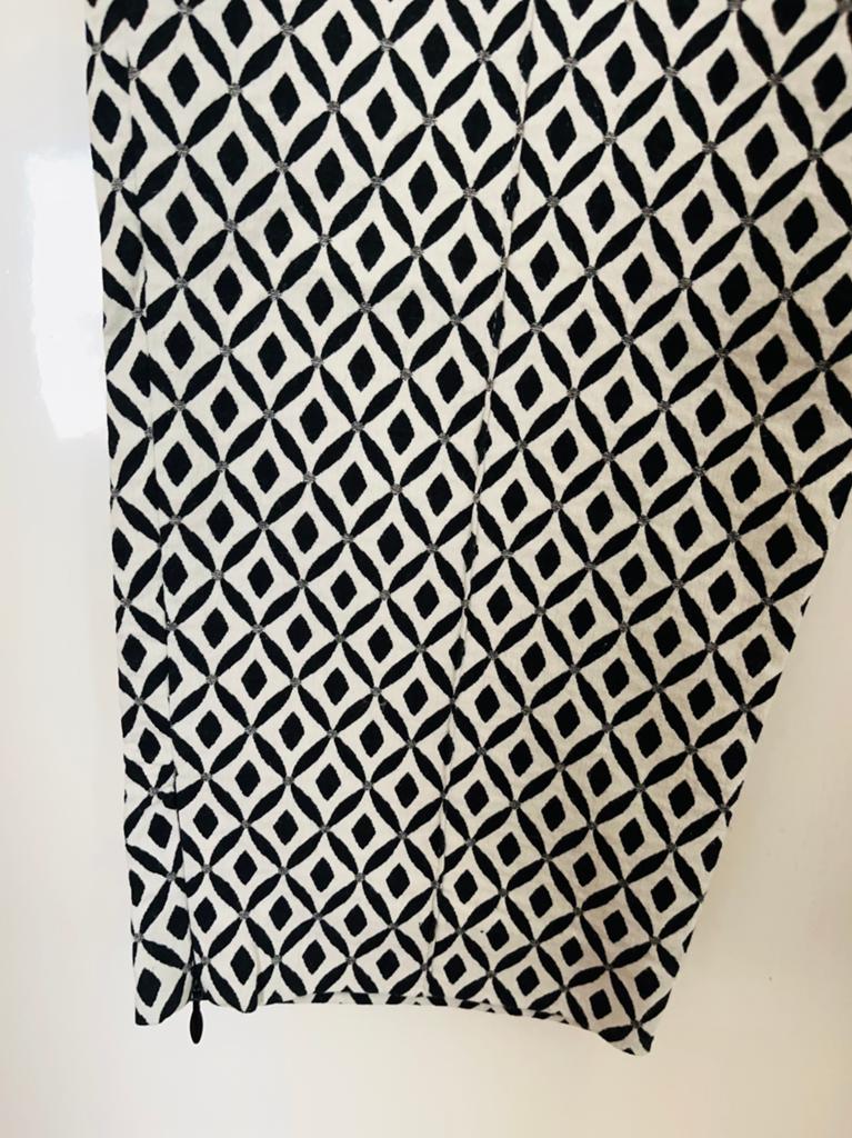 Joseph Ribkoff zwart/offwhite pantalon maat 46(vj), Zwart, Maat 46/48 (XL) of groter, Ophalen of Verzenden, Zo goed als nieuw