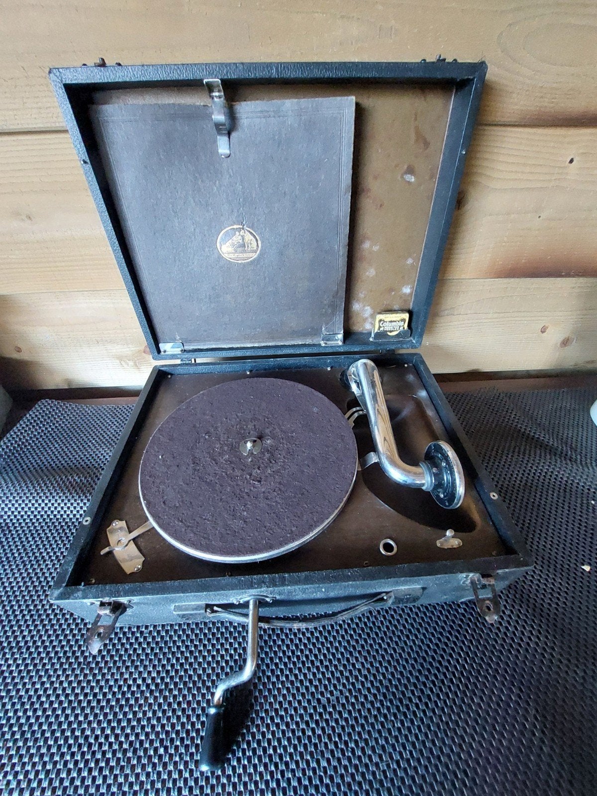 oude platenspeler in koffer, Antiek en Kunst, Ophalen of Verzenden