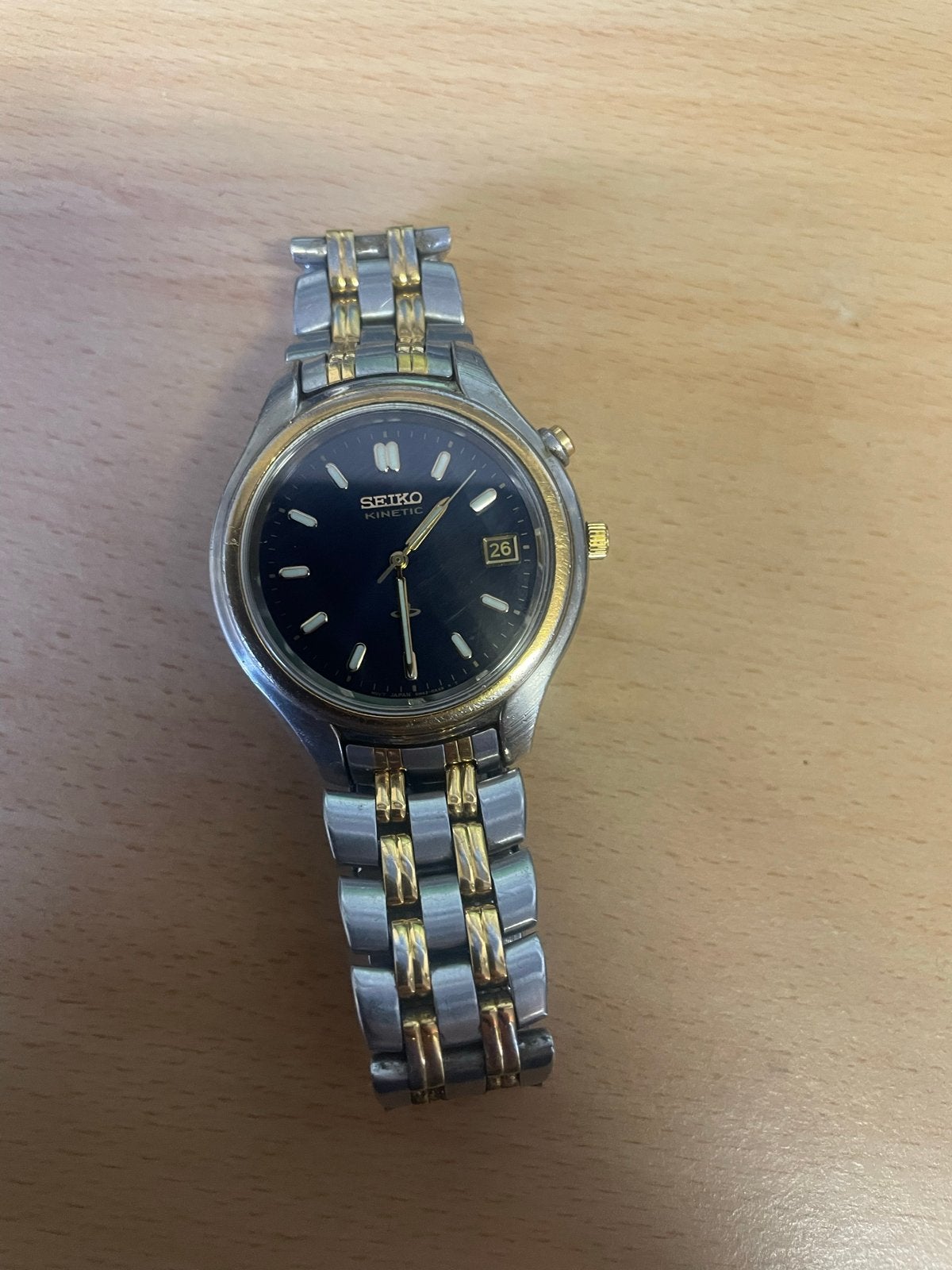 Seiko Kinetic Herenhorloge - Staal/Goudkleurig, Seiko, Gebruikt, Staal, Polshorloge