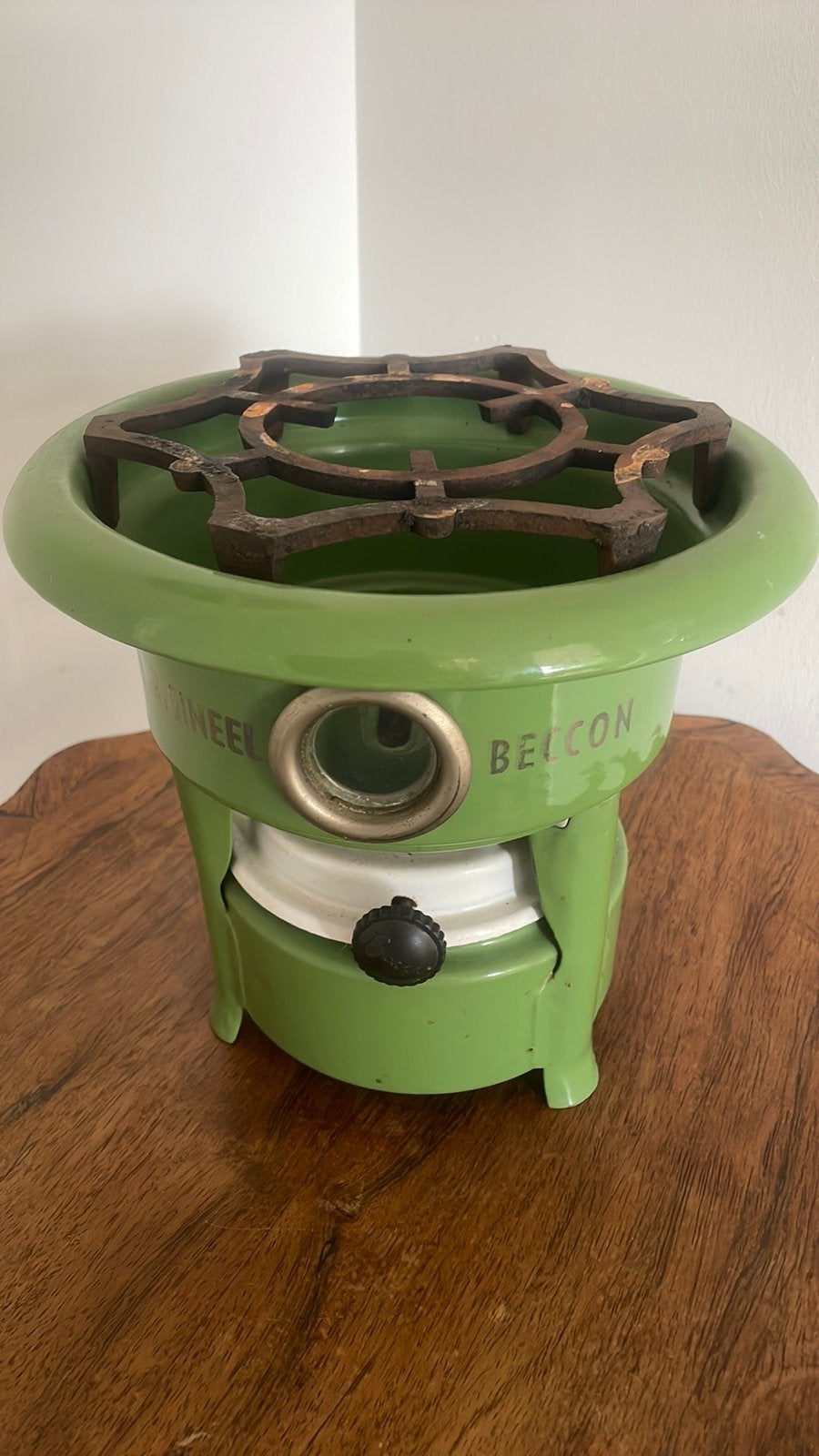 Petroleumstel groen Beccon, Antiek en Kunst, Ophalen of Verzenden