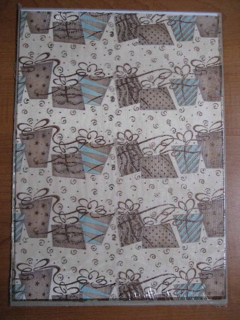 Bedrukte organza stof met cadeau's - 61 x 29 cm, Overige thema's, Geschikt voor stof, Textiel, Nieuw