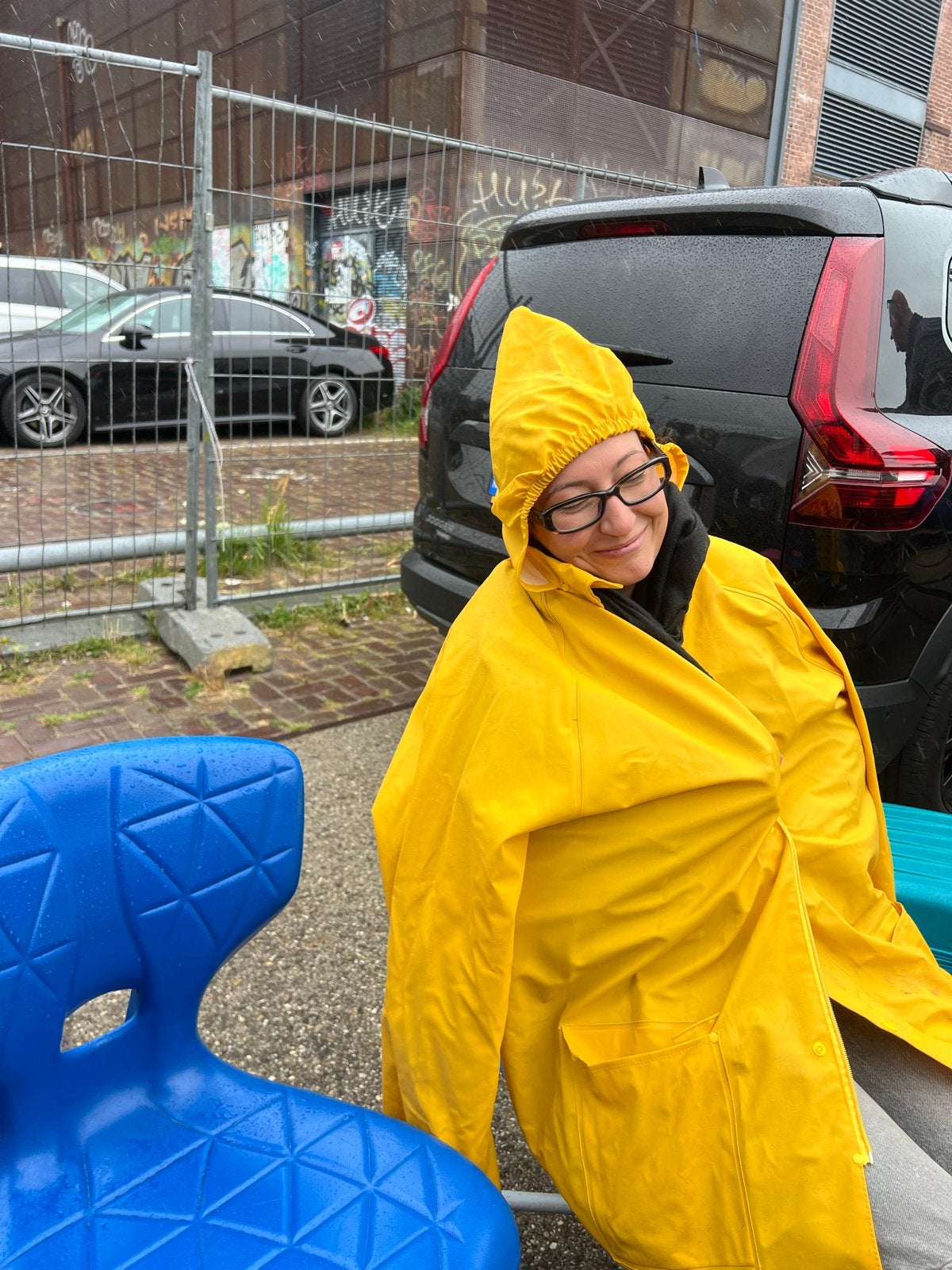 Gele regenponcho - Bescherming tegen de regen, Ophalen, Gebruikt, Regenpak, Dames