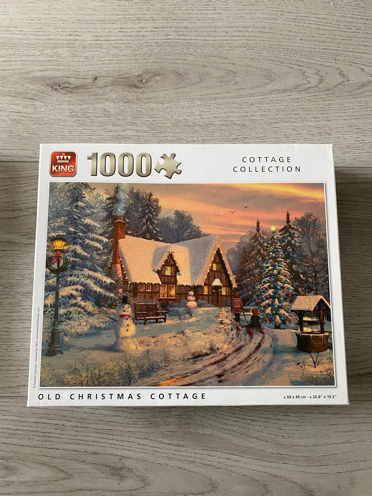King Legpuzzel 1000 stukjes - Old Christmas Cottage, Hobby en Vrije tijd, Denksport en Puzzels, Ophalen of Verzenden, 500 t/m 1500 stukjes