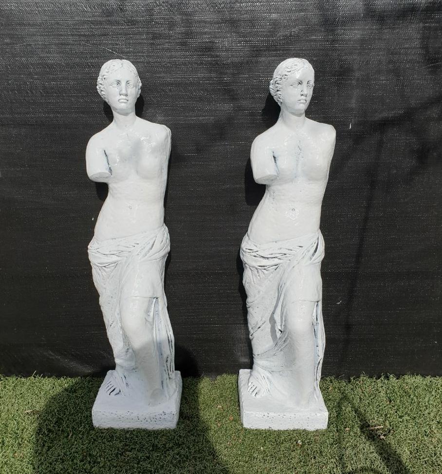 Tuinbeeld 2x Venus de Milo wit Grieks beeldhouwkunst, Ophalen, Nieuw, Beton, Mensenbeeld
