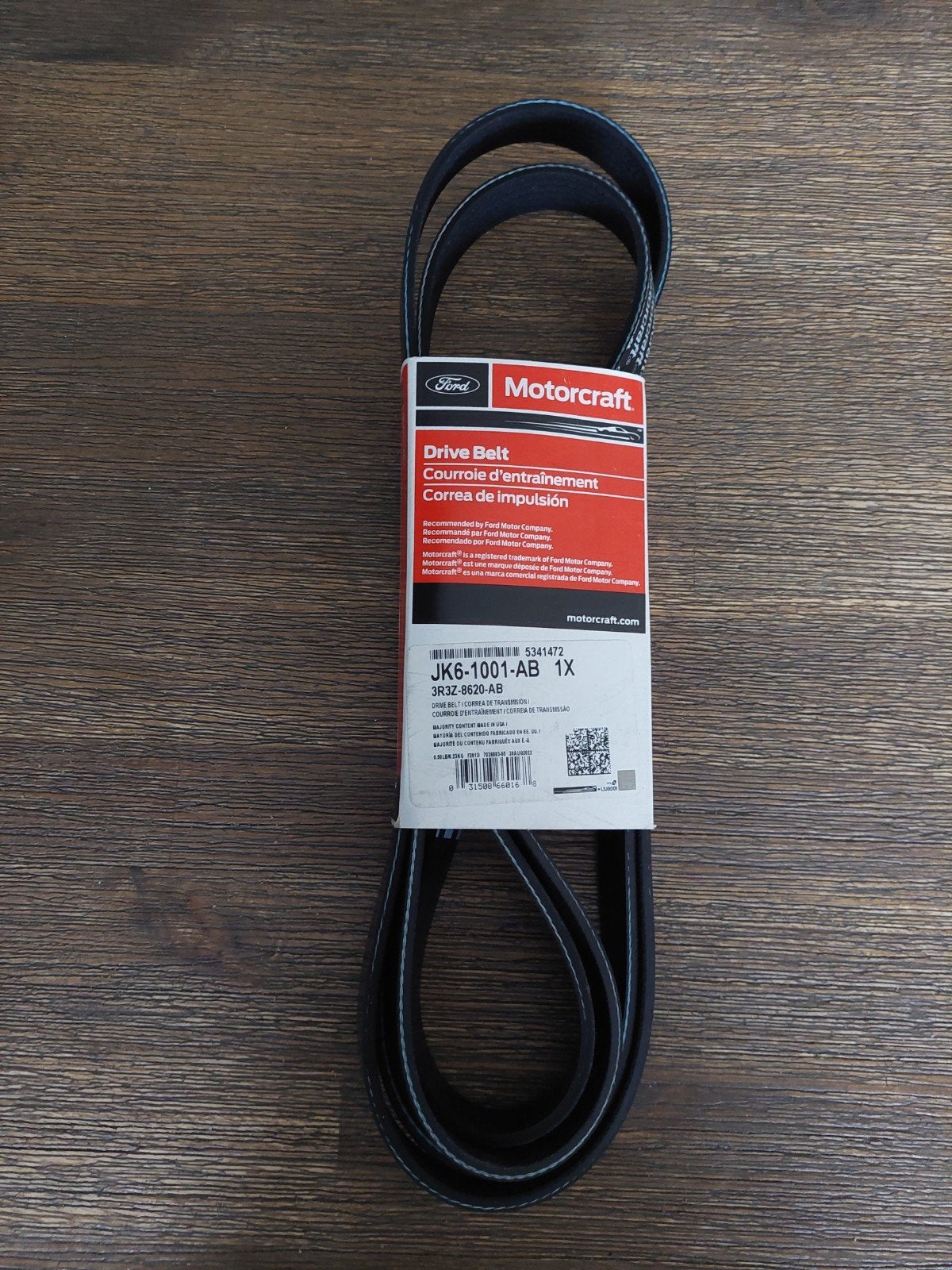 Motorcraft aandrijfriem JK6-1001-AB Ford Mustang V6 99-04, Ophalen of Verzenden, Nieuw, Ford