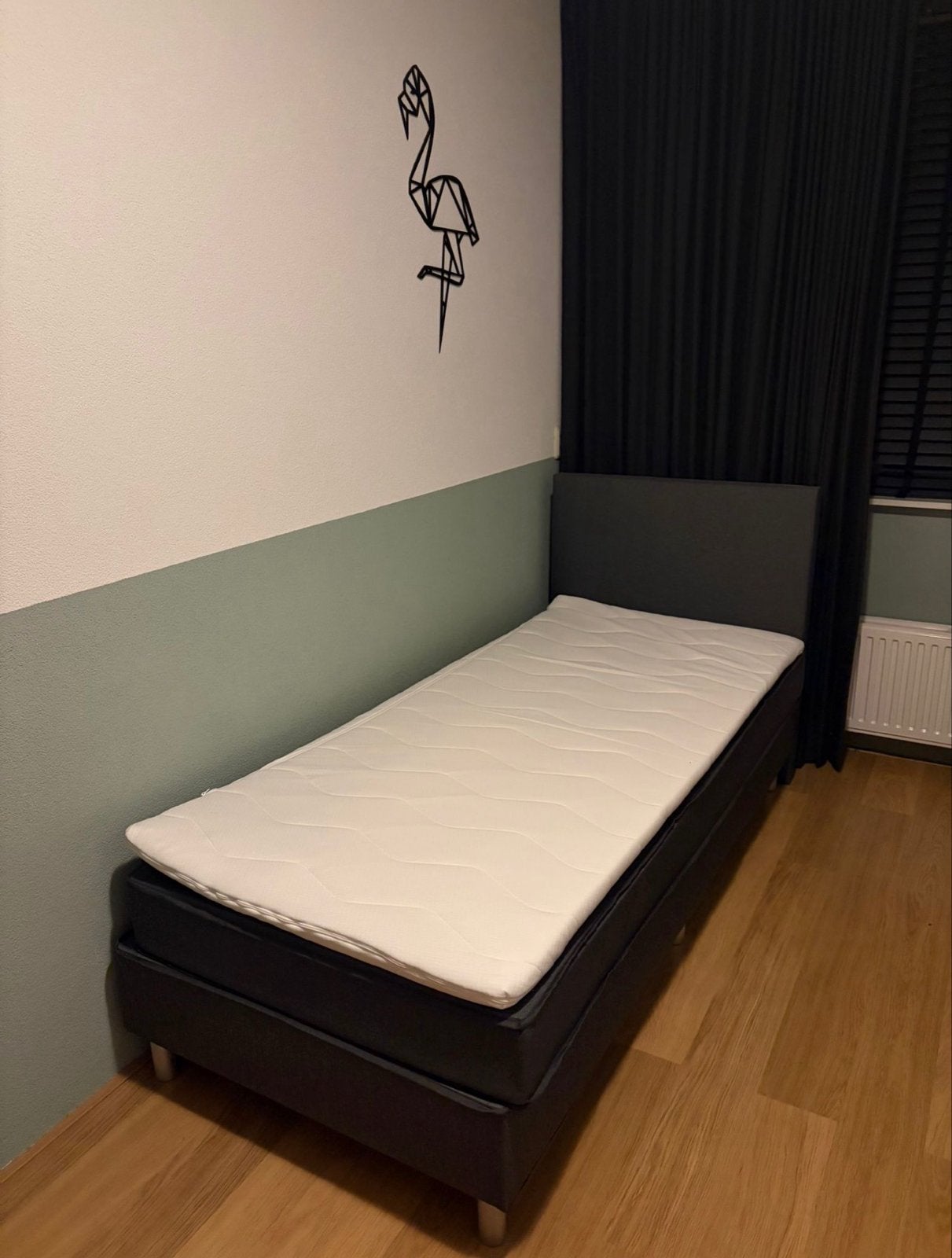 Eenpersoons boxspring Leenbakker met topper, Ophalen, 90 cm, Eenpersoons, Zo goed als nieuw