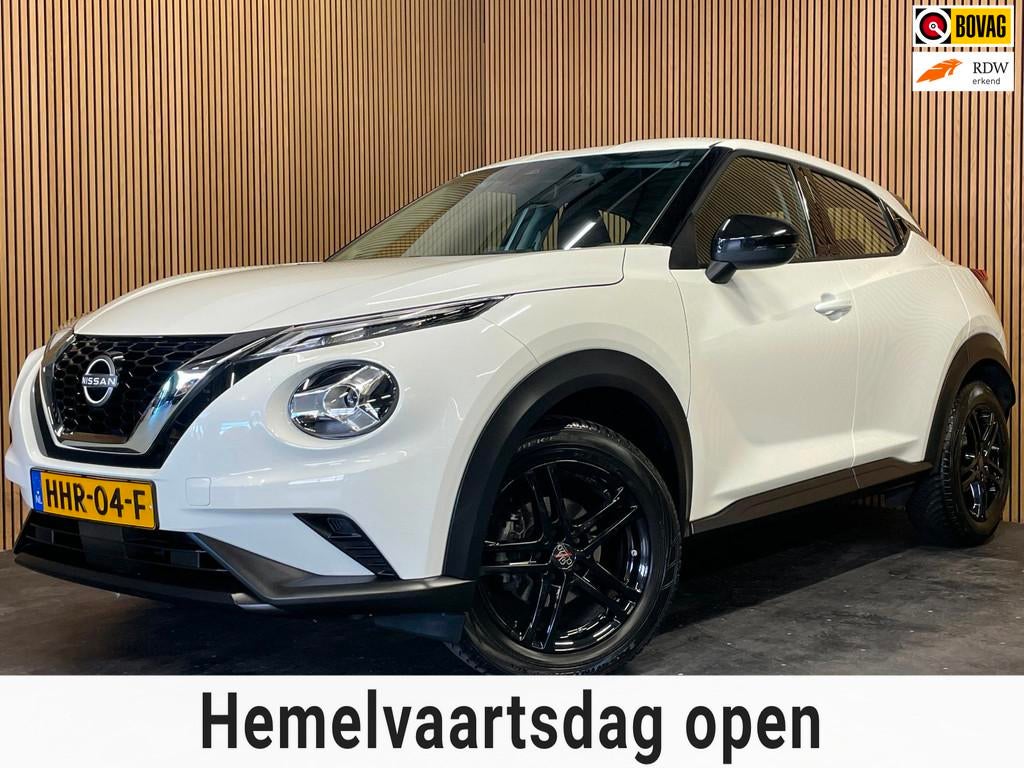 Nissan Juke 1.0 DIG-T Acenta|AUTOMAAT|BLACK/WHITE EDITION|ST, Stof, Wit, Bedrijf, 3 cilinders