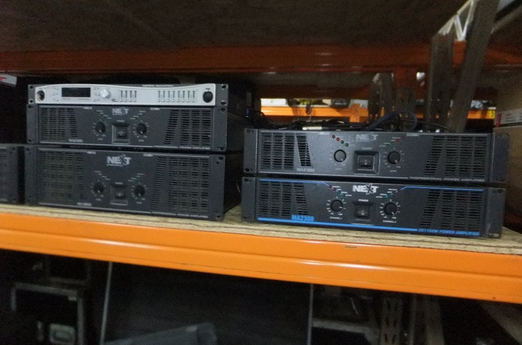 NEXT grote P.A. set inc. amp rack & dsp (club discotheek ), Ophalen, Gebruikt, 1000 watt of meer