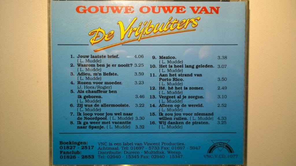 De Vrijbuiters - Gouwe Ouwe Van De Vrijbuiters, Cd's en Dvd's, Ophalen of Verzenden, Zo goed als nieuw, Levenslied of Smartlap