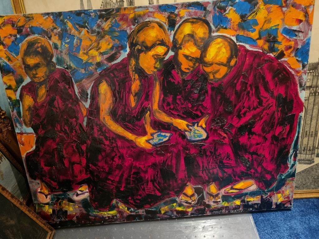 Schilderij Monniken, Ophalen