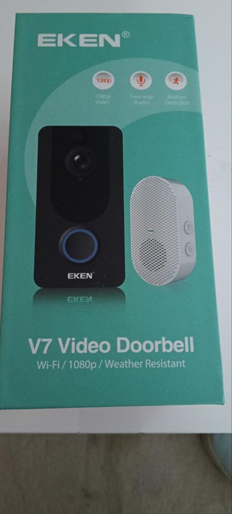 EKEN V7 Video Deurbel - Wi-Fi, 1080p, Weerbestendig, Ophalen of Verzenden, Bewegingsdetectiesensor, Nieuw, Draadloos