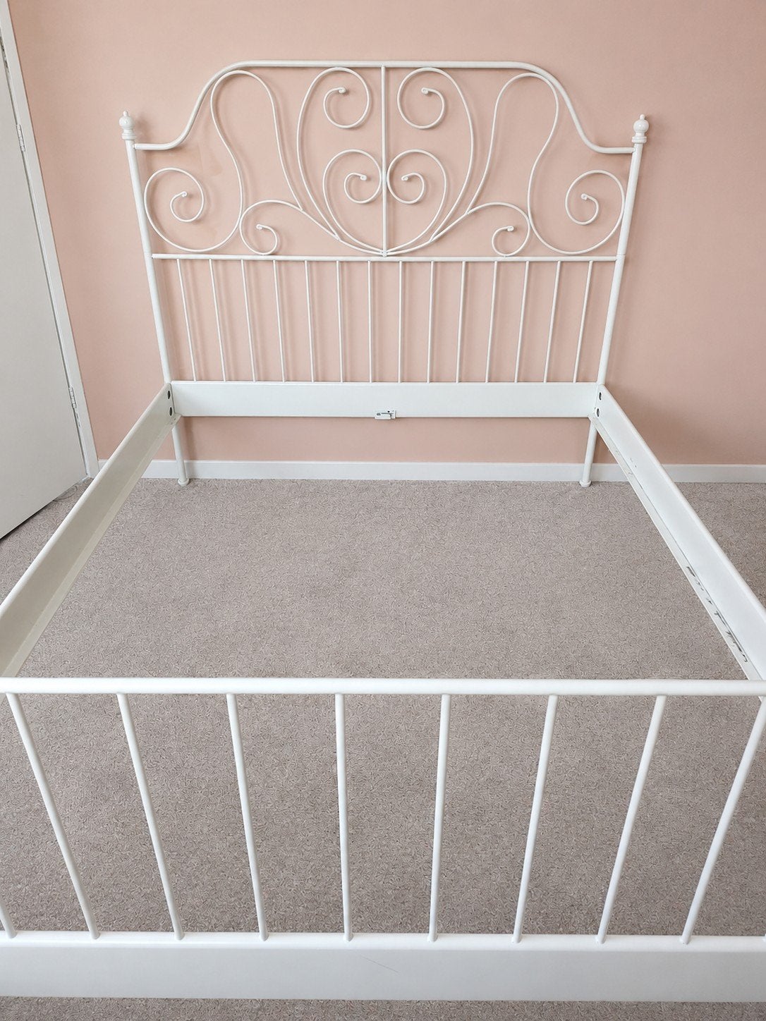 Ikea Leirvik bedframe 160x200 roomwit, Gebruikt, Wit, Tweepersoons, Ophalen of Verzenden
