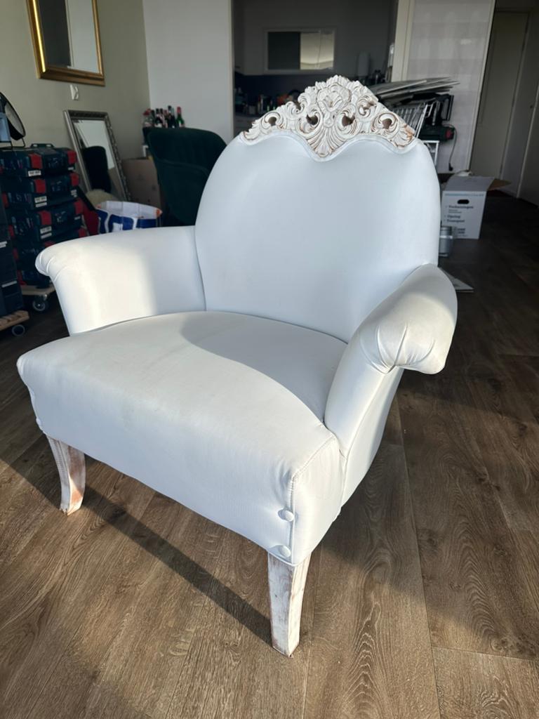 Witte barok fauteuil/stoel, Ophalen of Verzenden