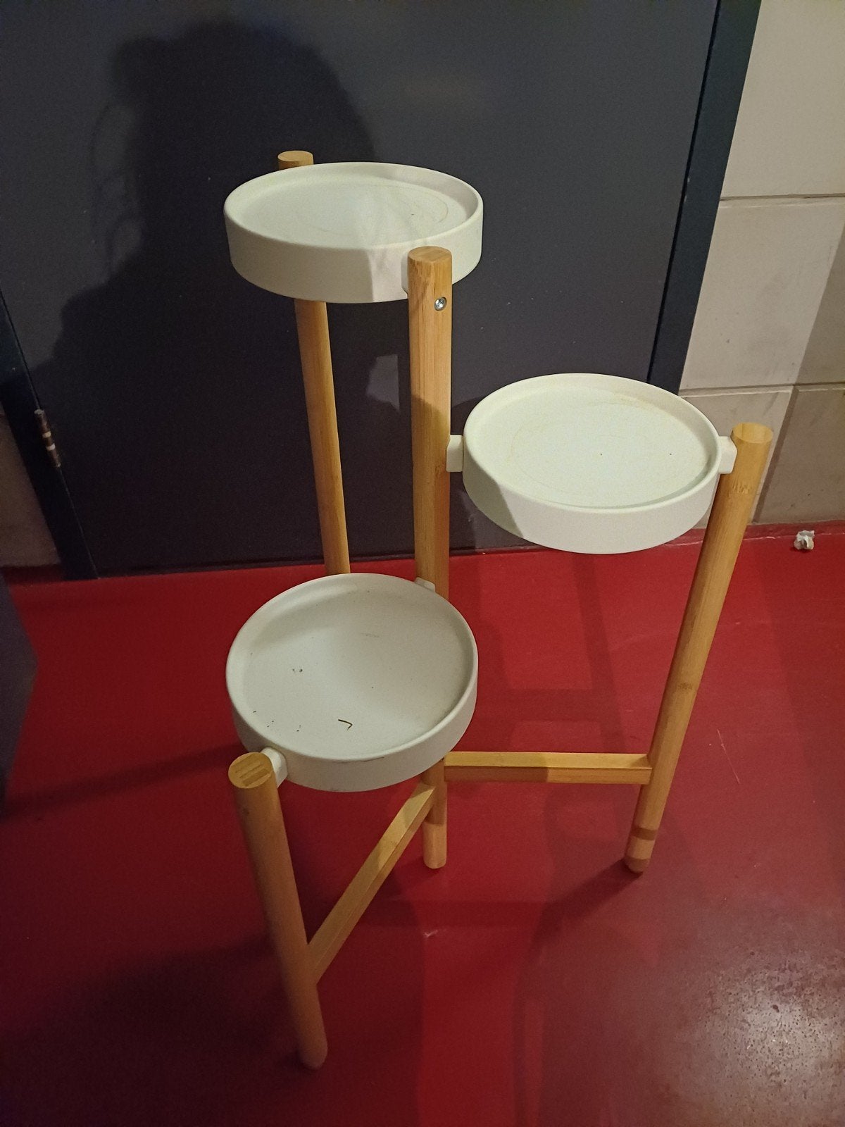 IKEA Satsumas plantenstandaard bamboe/wit, Ophalen, Gebruikt, Binnen, Minder dan 60 cm