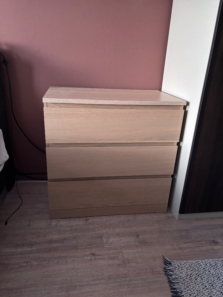 Malm IKEA ladekast, Huis en Inrichting, Ophalen, 50 tot 100 cm, Zo goed als nieuw, 3 of 4 laden