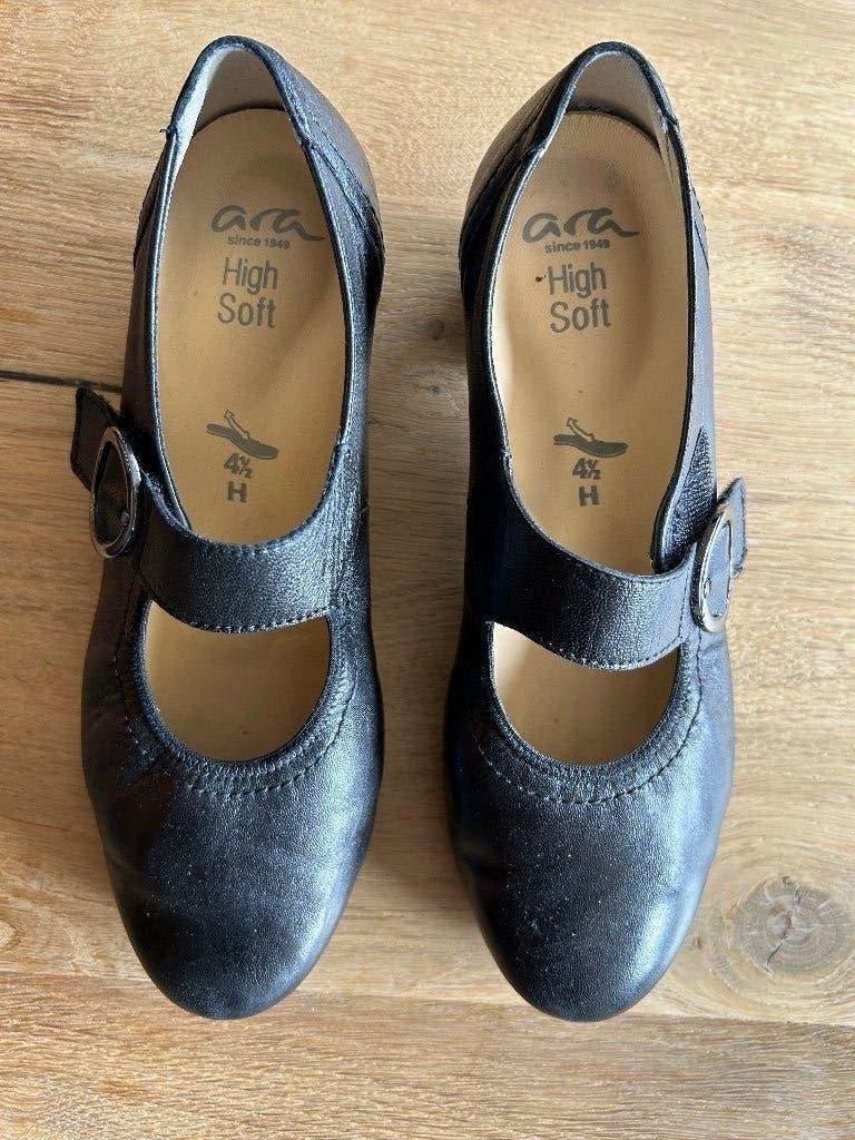 Zwarte Ara schoenen maat 4½ wijdte H - High Soft, Schoenen met lage hakken, Zwart, Ophalen of Verzenden, Zo goed als nieuw