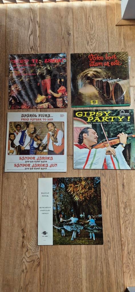 5 Lp's hongaarse gipsy muziek / famous hungarian songs, Ophalen, Gebruikt, 12 inch