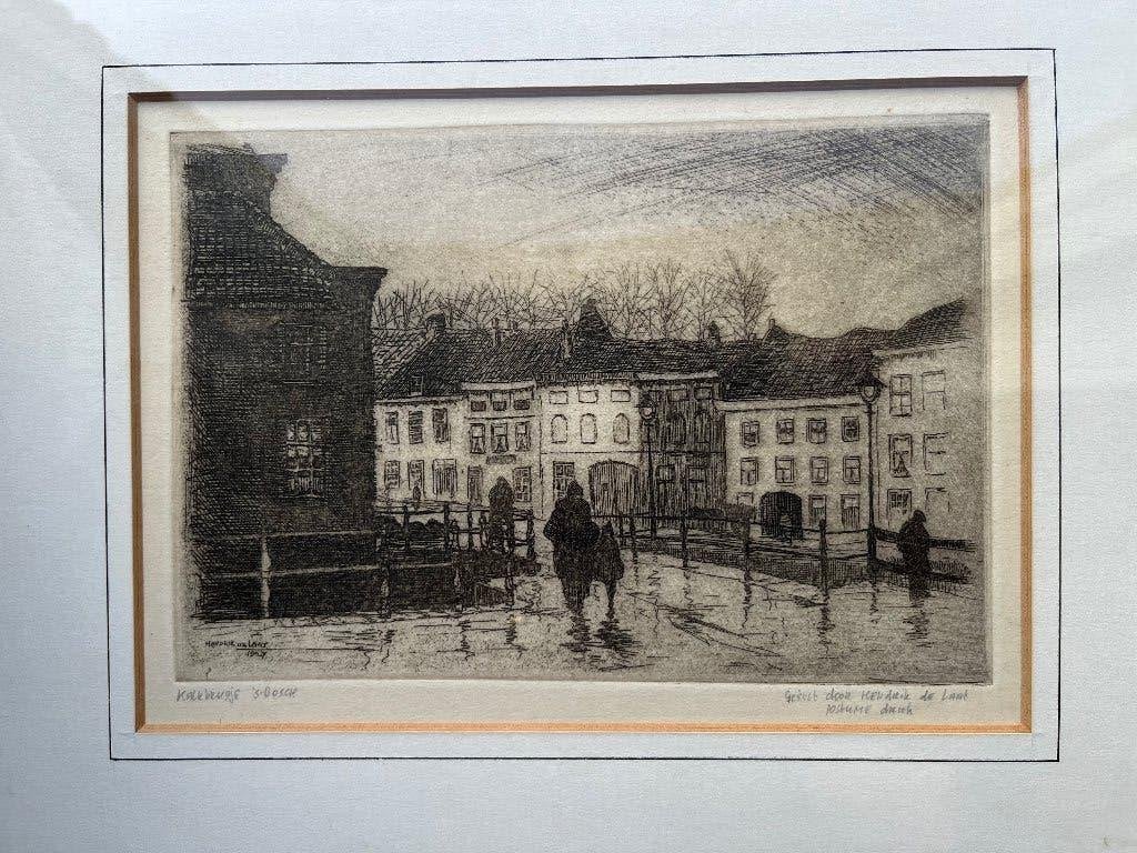 Hendrik de Laat, Ophalen, Stadsgezicht, Ets