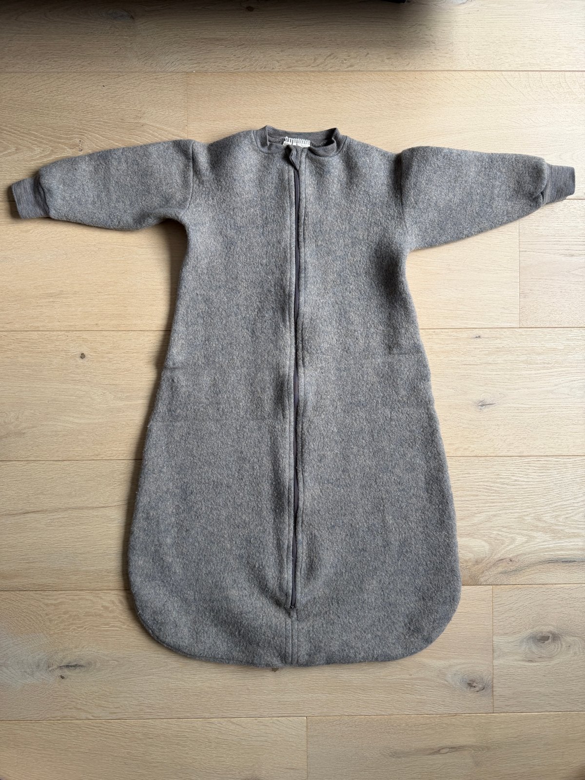 Unaduna wollen slaapzak taupe 86-92, Kinderen en Baby's, Gebruikt, Ademend, Grijs, Slaapzak