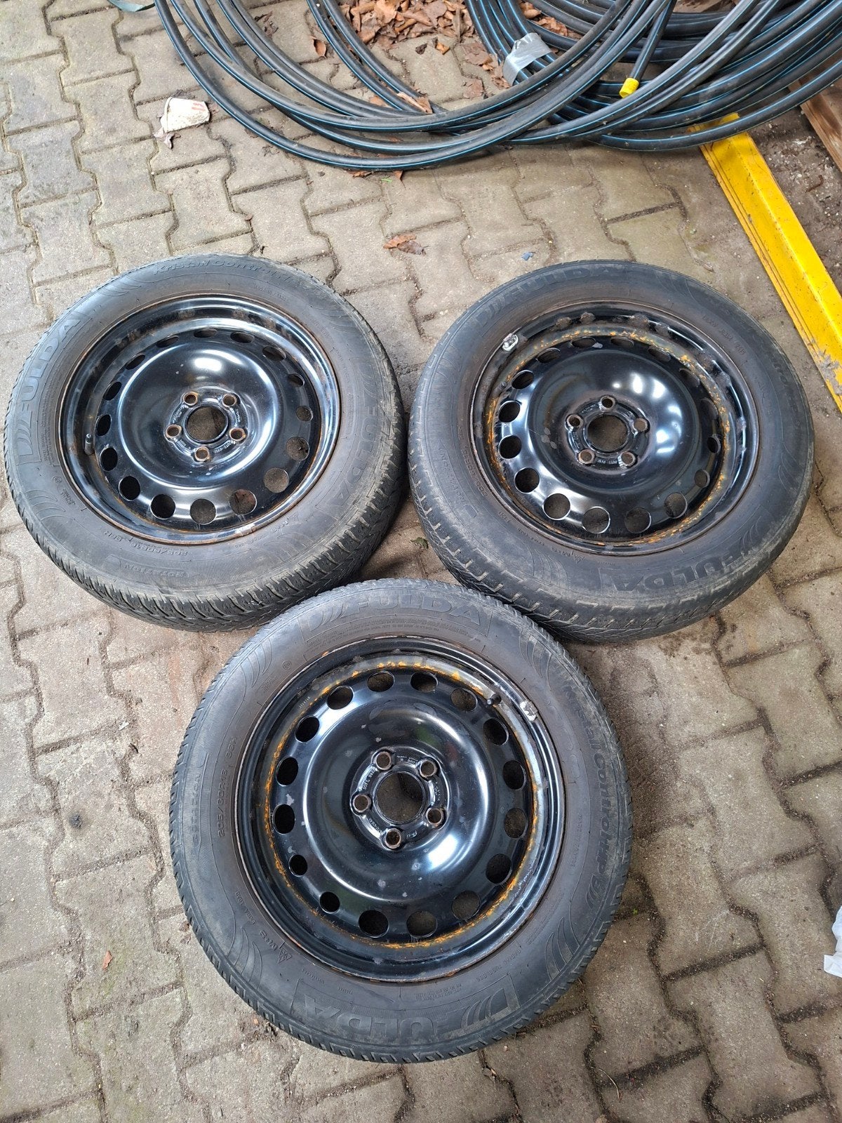 Set van 3 Fulda winterbanden op stalen velgen 205/60R16, Ophalen, Gebruikt, 16 inch, Banden en Velgen