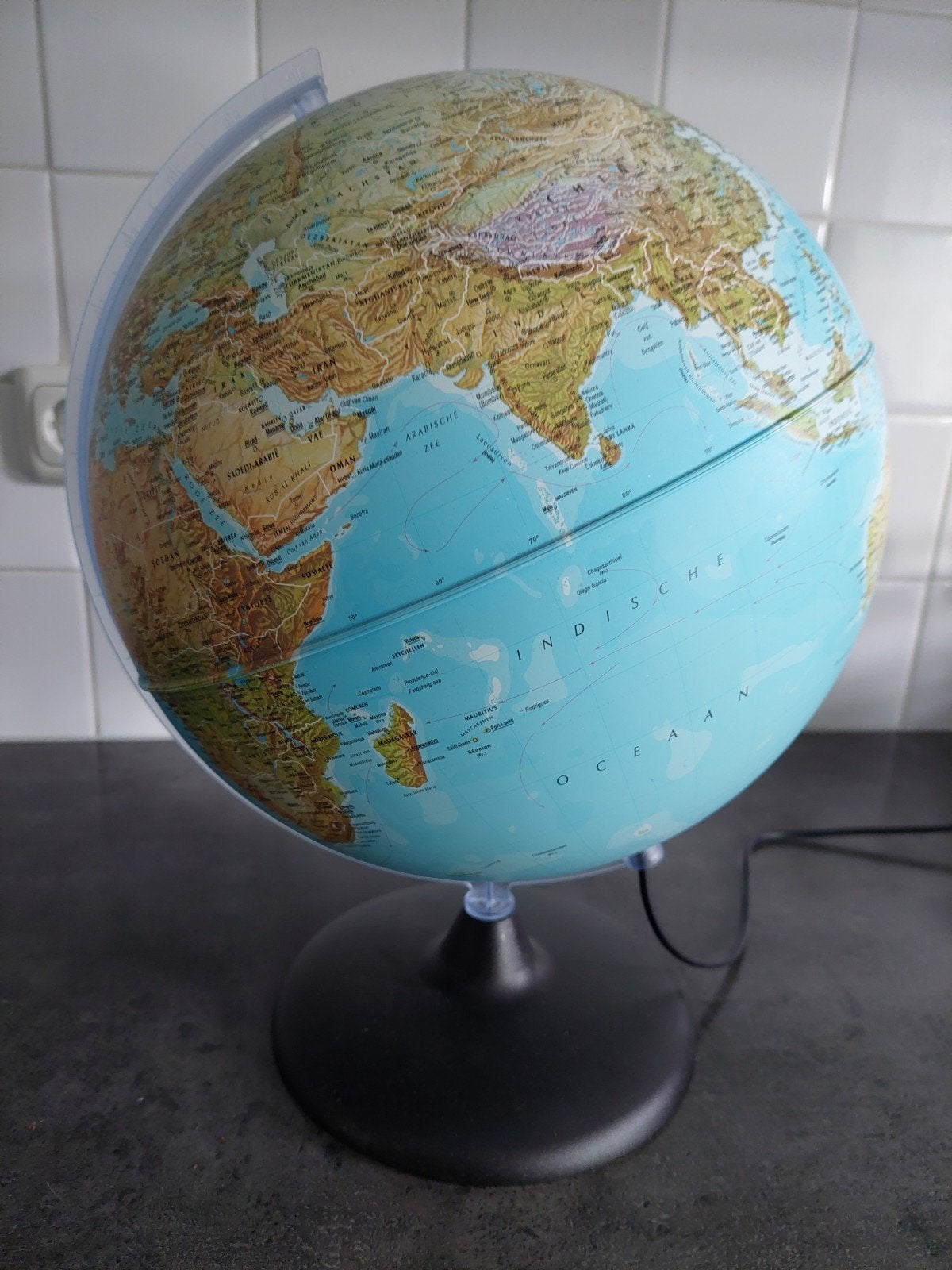 Verlichte Wereldbol - Educatief en Decoratief, Ophalen, Kunststof, 36 cm, Verlicht