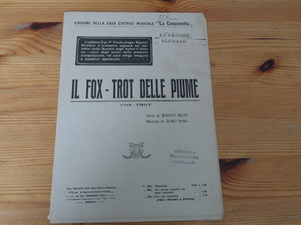 Il foxtrot delle piume - gino simi, Muziek en Instrumenten, Bladmuziek, Gebruikt, Ophalen of Verzenden, Viool of Altviool, Artiest of Componist