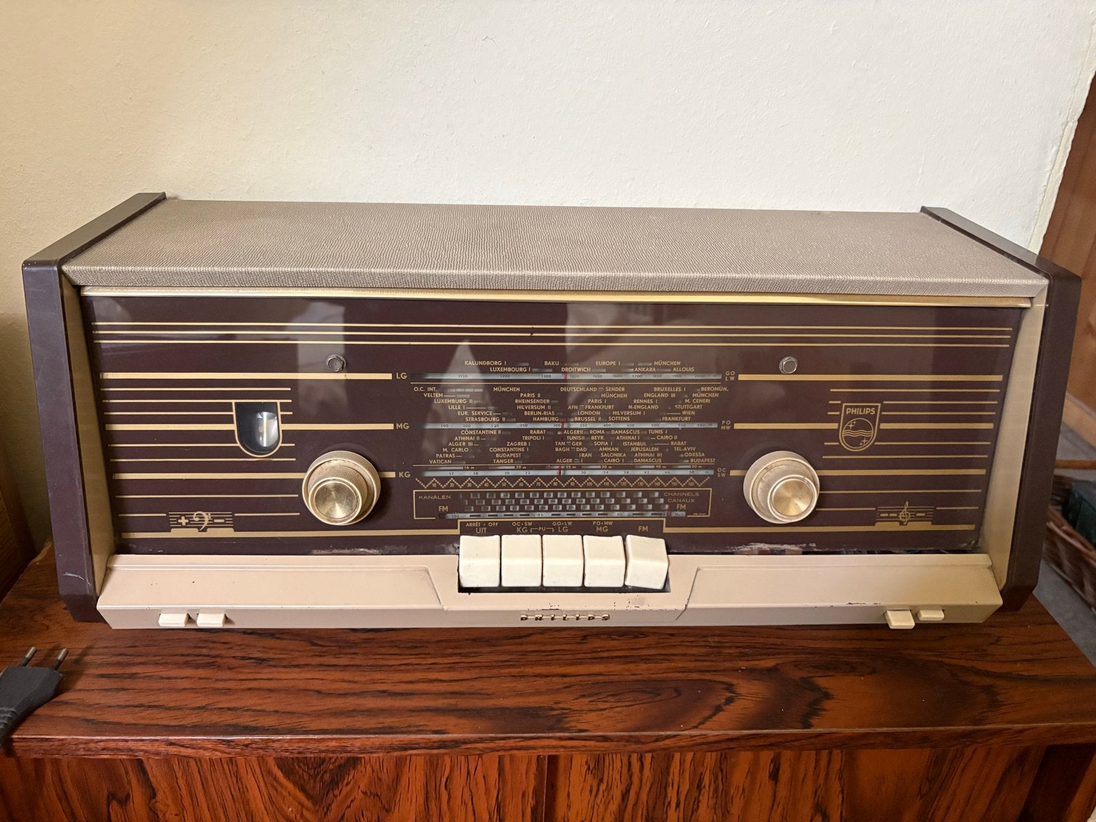 Vintage Philips buizenradio - werkend, Ophalen of Verzenden, Gebruikt, Radio