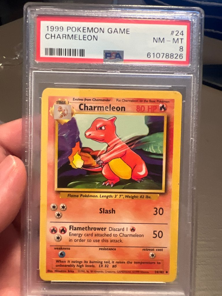 1999 Pokemon Game Charmeleon #24 PSA 8 NM-MT, Ophalen of Verzenden, Zo goed als nieuw, Losse kaart