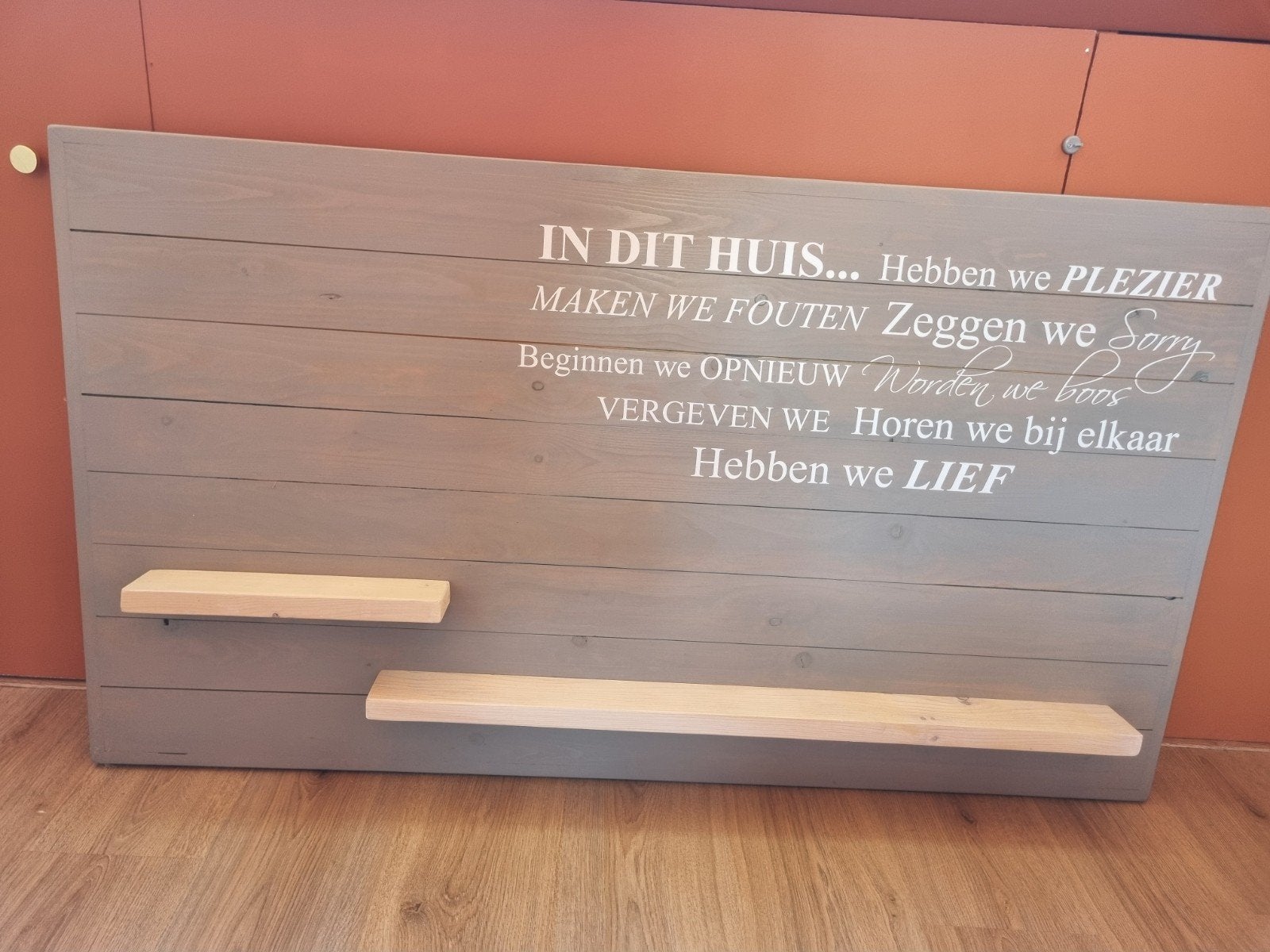 Steigerhouten bord met tekst, Huis en Inrichting, Woonaccessoires | Memoborden, Ophalen of Verzenden