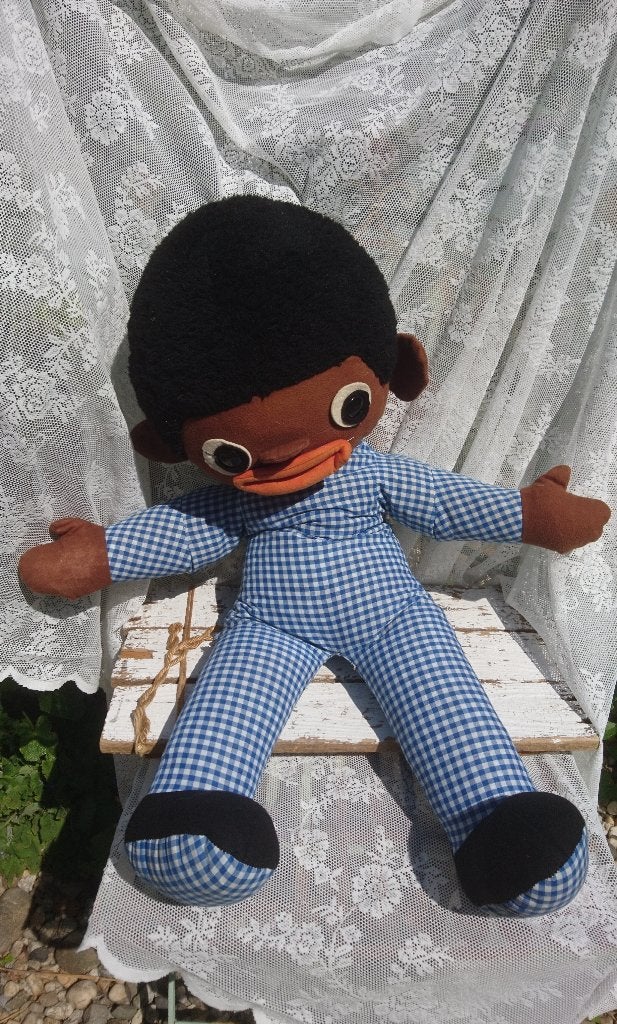 Retro lappenpop getint/ Vintage kinderspeelgoed jaren 80, Ophalen of Verzenden, Gebruikt, Pop