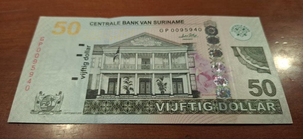 Surinaams 50 Dollar biljet - Centrale Bank van Suriname, Ophalen of Verzenden, Zuid-Amerika, Los biljet
