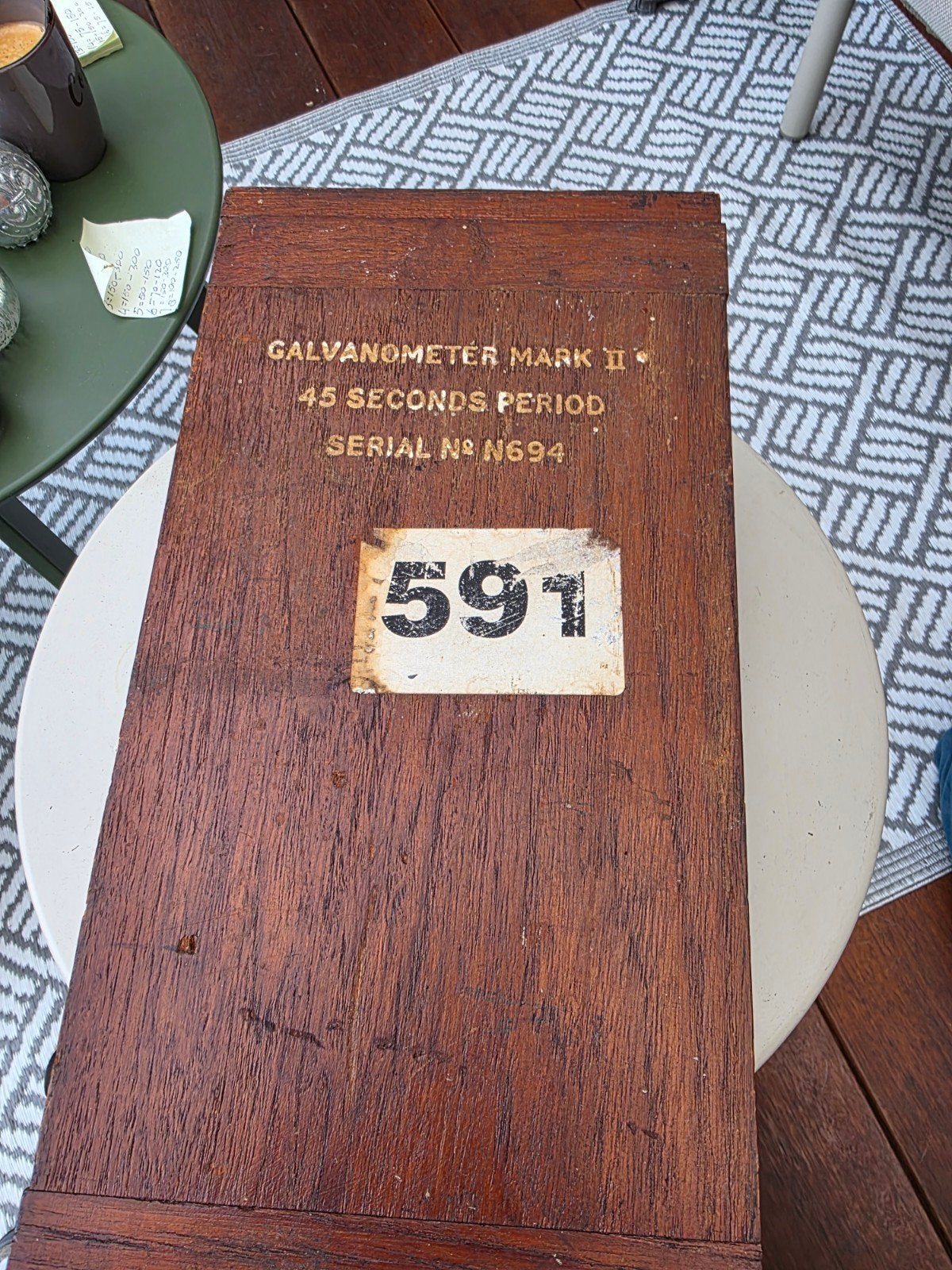 Antieke Galvanometer Mark II in houten kist, Antiek en Kunst, Ophalen