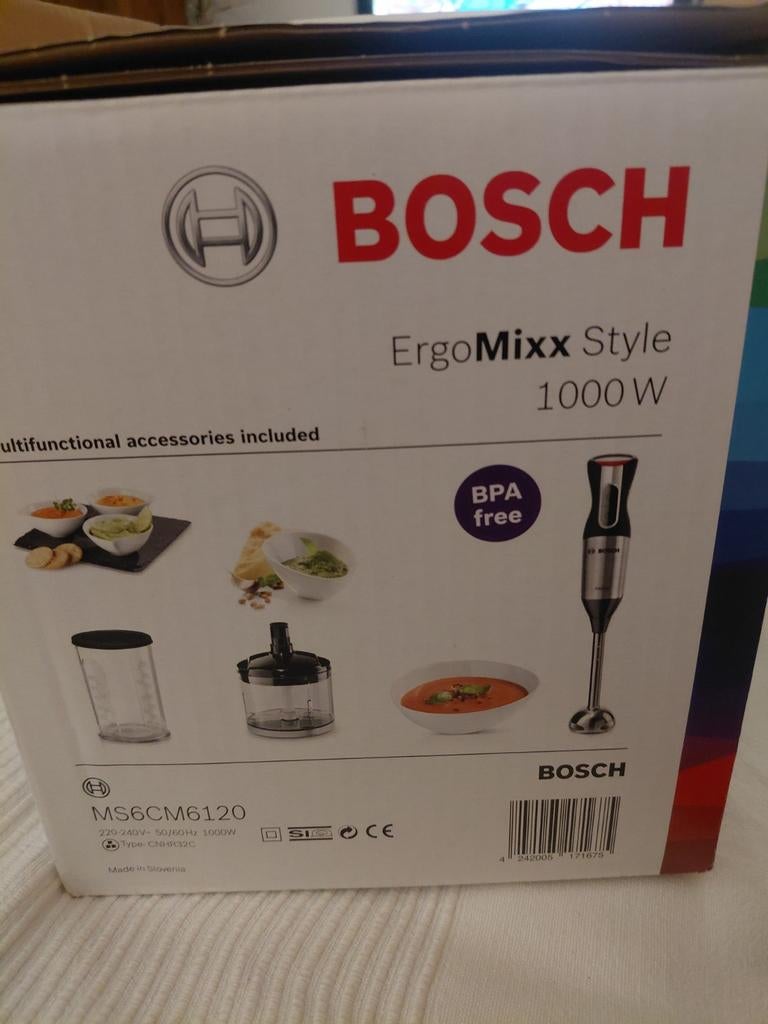 Bosch ErgoMixx Style Staafmixer 1000W - New nooit gebruikt, Nieuw, 3 snelheden of meer, Ophalen of Verzenden, Vaatwasserbestendig