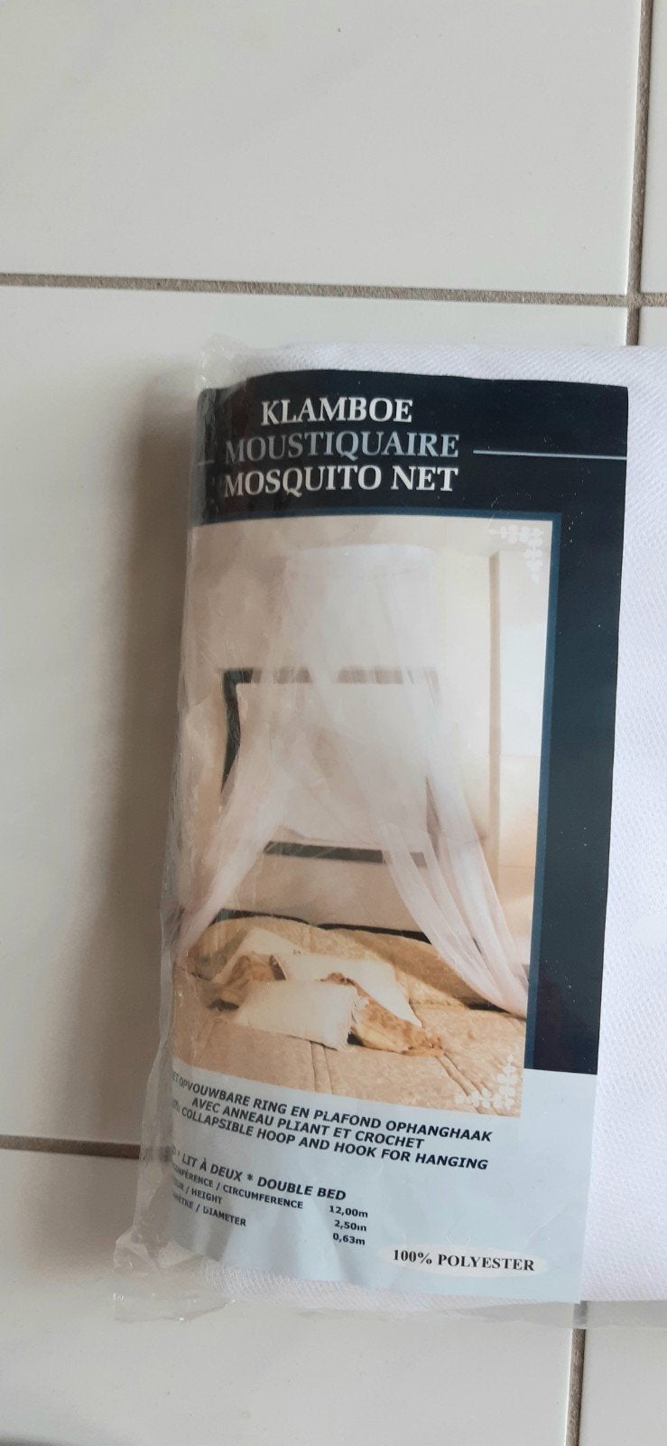 Klamboe 2-pers NIEUW in originele verpakking.Ring opvouwbaar, Wit, Overige typen, Ophalen of Verzenden, Nieuw