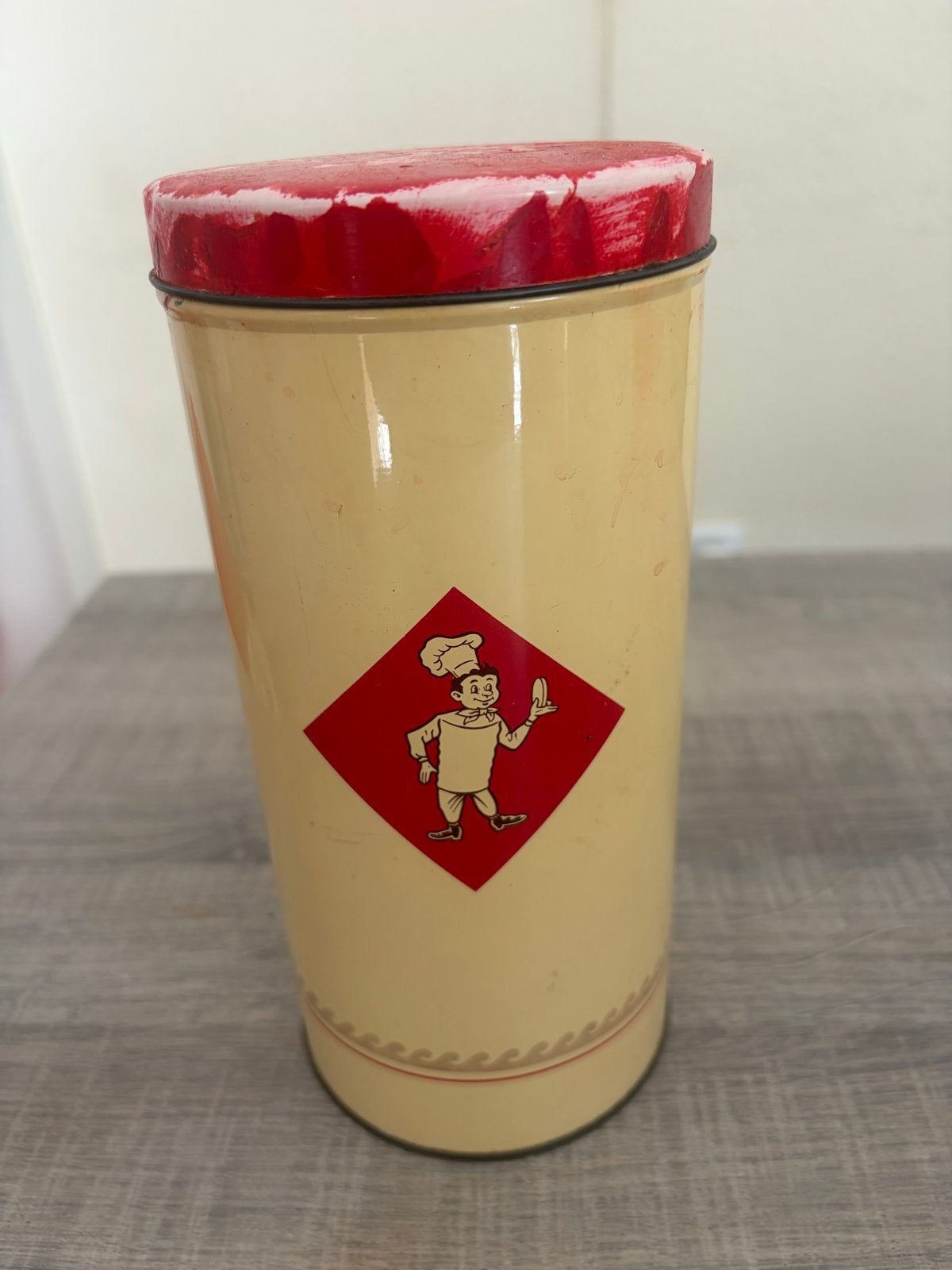 Vintage Bolletje Beschuitbus - Crème met Rode Details, Ophalen of Verzenden