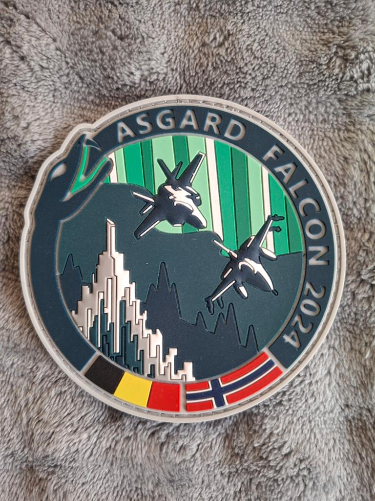 Begische luchtmacht Asgard Falcon badge, Ophalen of Verzenden, Nieuw, Patch, Badge of Embleem