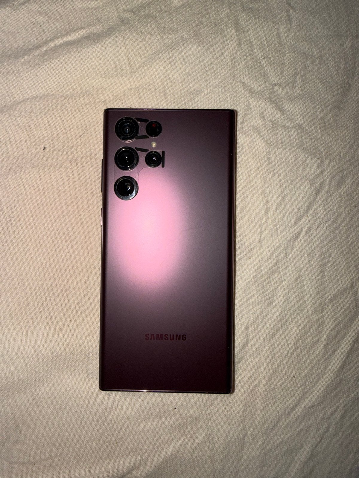 Samsung Galaxy S22 Ultra 256GB in de kleur burgundy, Ophalen, Zwart, Touchscreen, Zo goed als nieuw