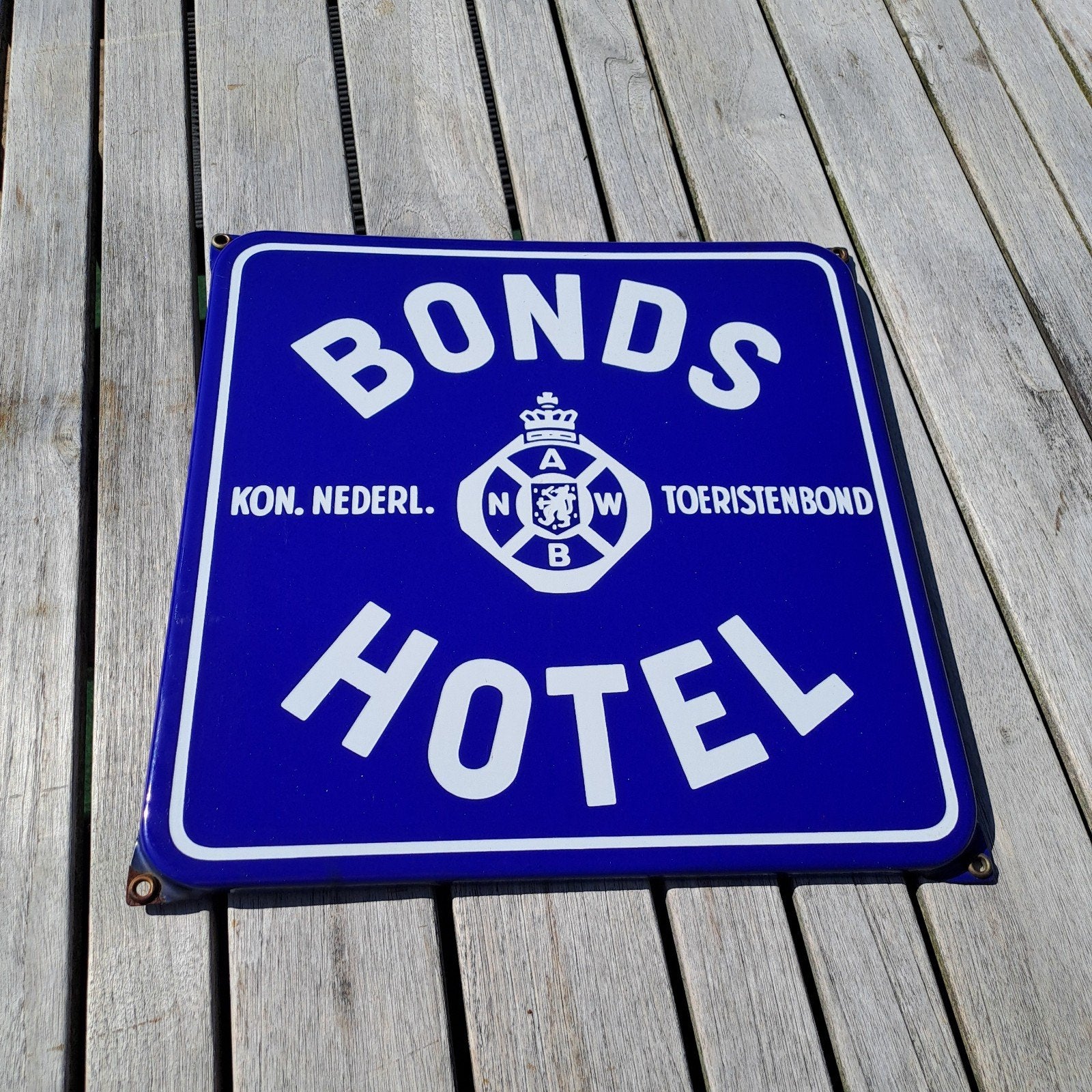 Emaille bord - ANWB bonds hotel 32x32cm, Verzamelen, Ophalen of Verzenden, Reclamebord