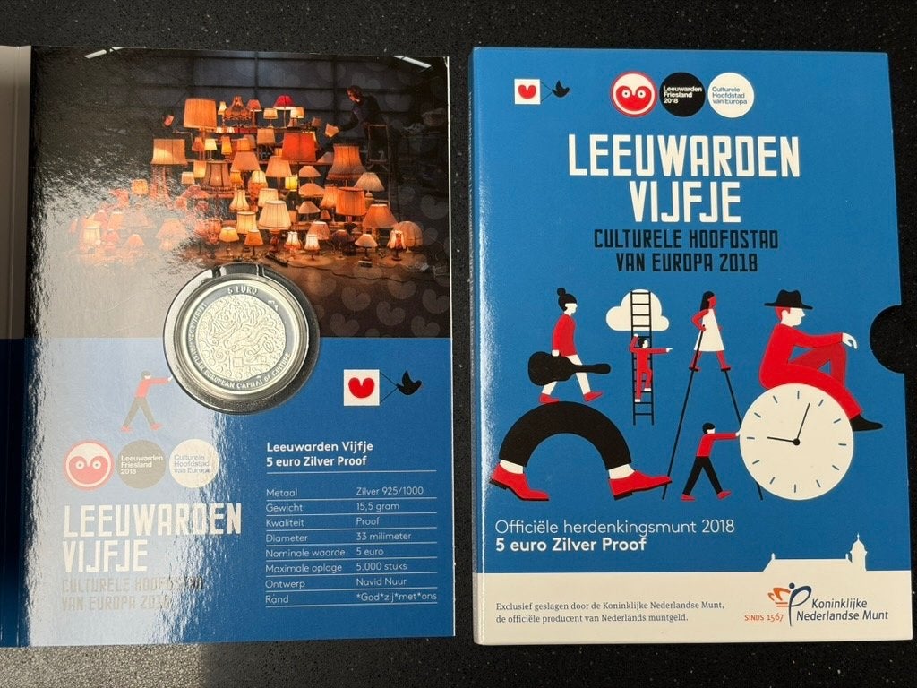 leeuwarden vijfje, Postzegels en Munten, Zilver, Overige landen, Ophalen of Verzenden, 5 euro