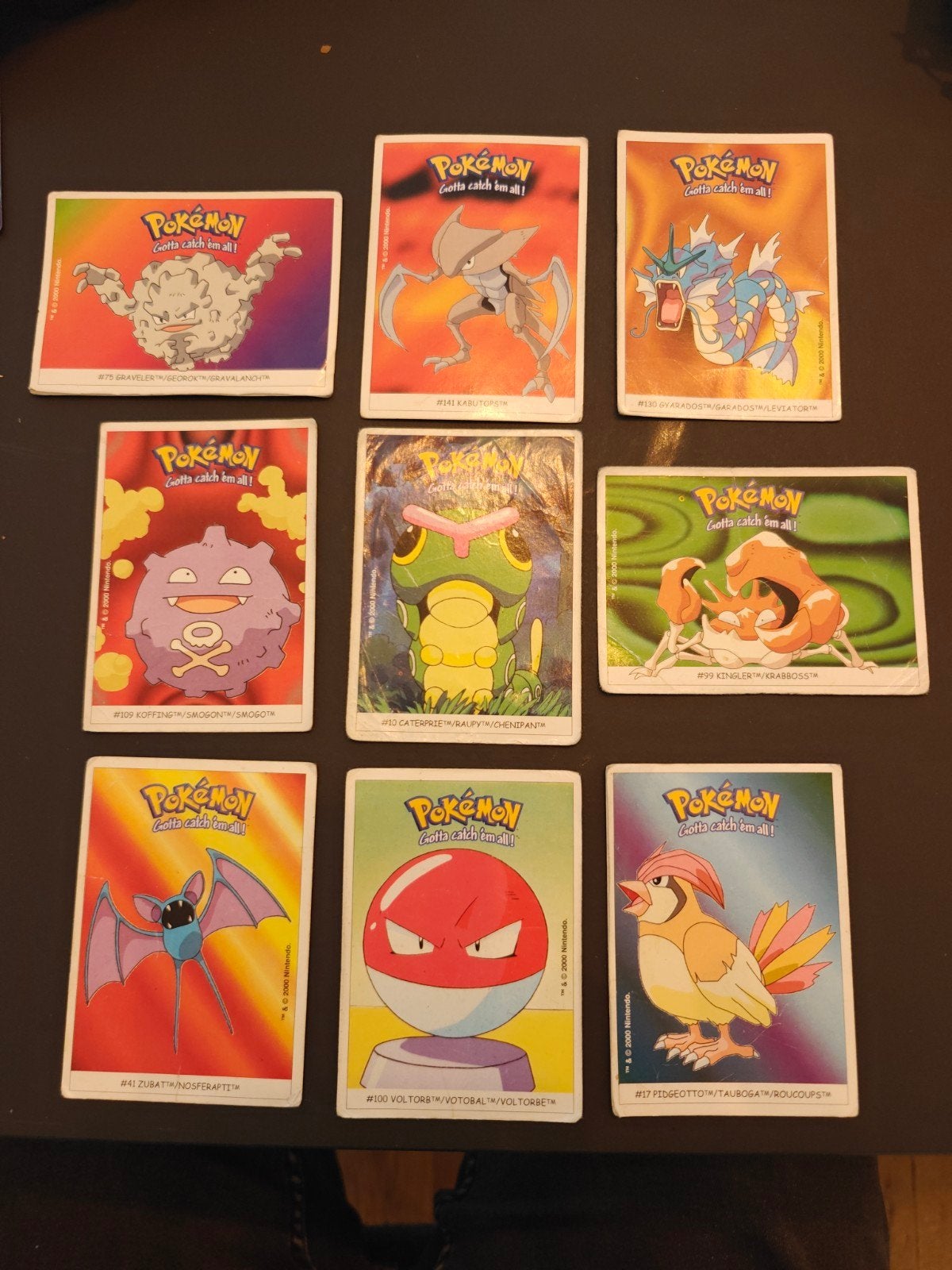 10 Dunkin Boomer Pokémon Stickerkaarten uit 2000, Ophalen of Verzenden, Gebruikt, Meerdere kaarten