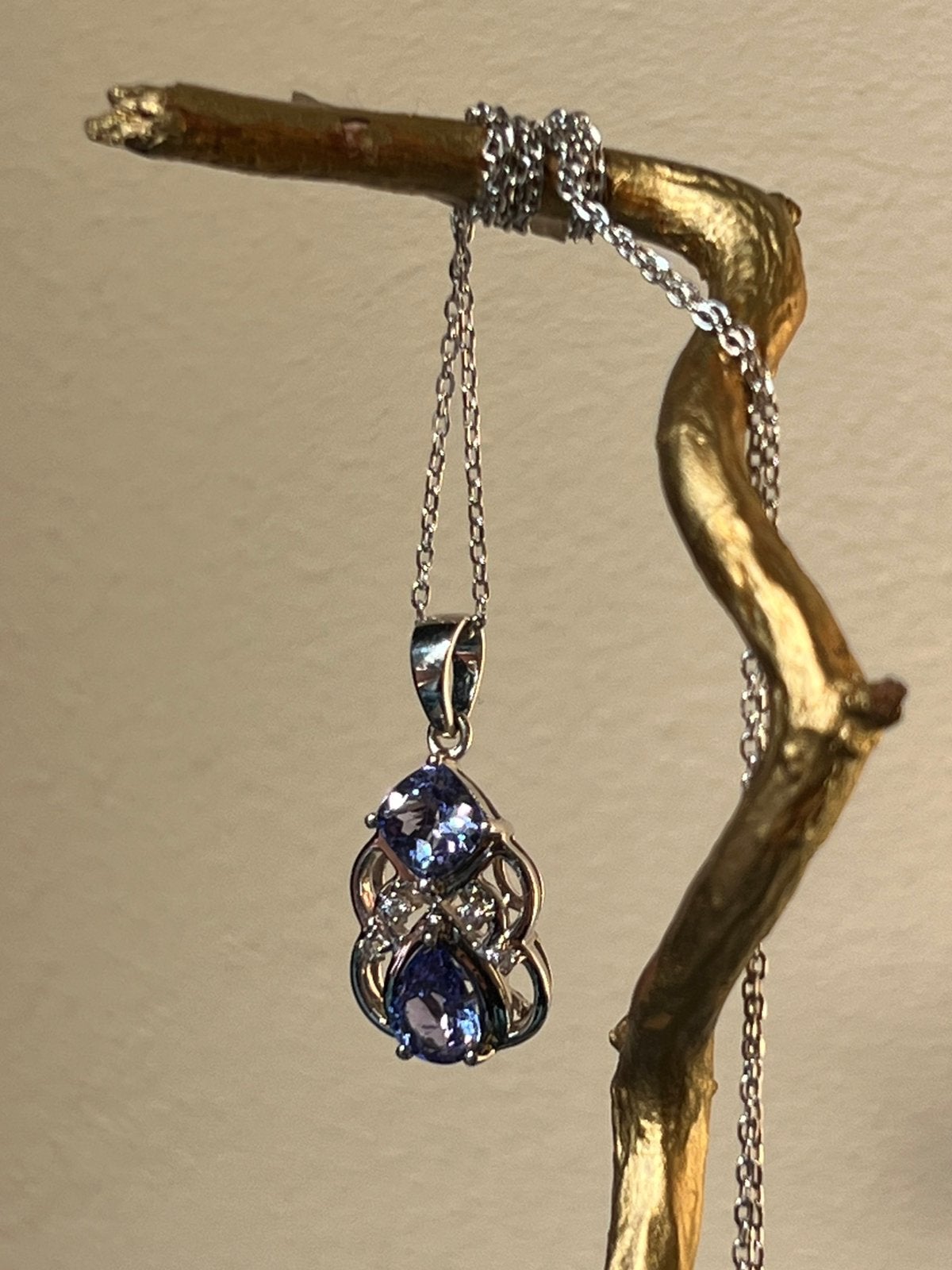 Tanzaniet engel hanger geluk beschermt amulet eyecatcher TIP, Blauw, Nieuw, Ophalen of Verzenden, Verstelbaar