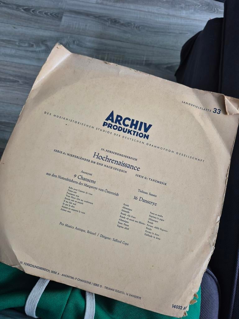 Archiv Produktion Hoogrenaissance LP - Anonymi & Susato, 12 inch, Kamermuziek, Gebruikt, Middeleeuwen en Renaissance