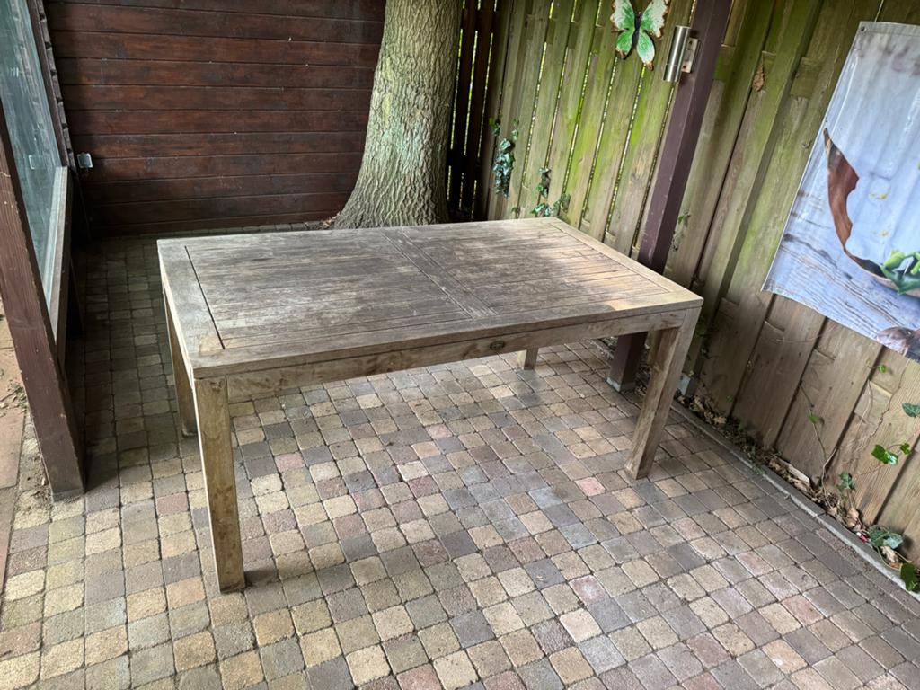 Teakhouten tuintafel Bois le Duc - opknapper, Ophalen, Gebruikt, Rechthoekig, Teakhout