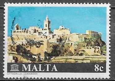 MALTA 8c zegel Bouwwerken - Victoria Citadel, Gozo - 1980, Verzenden, Malta, Gestempeld