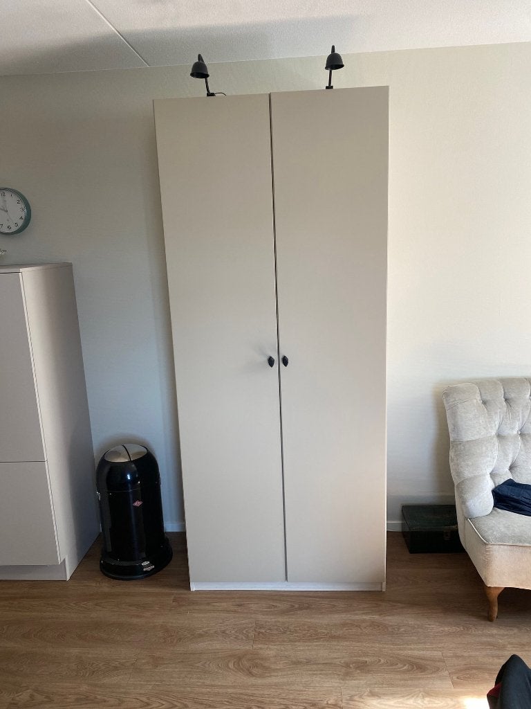 Pax kledingkast 100x58x236 cm - wit & verlichting, Ophalen, Met deur(en), 200 cm of meer, 50 tot 100 cm