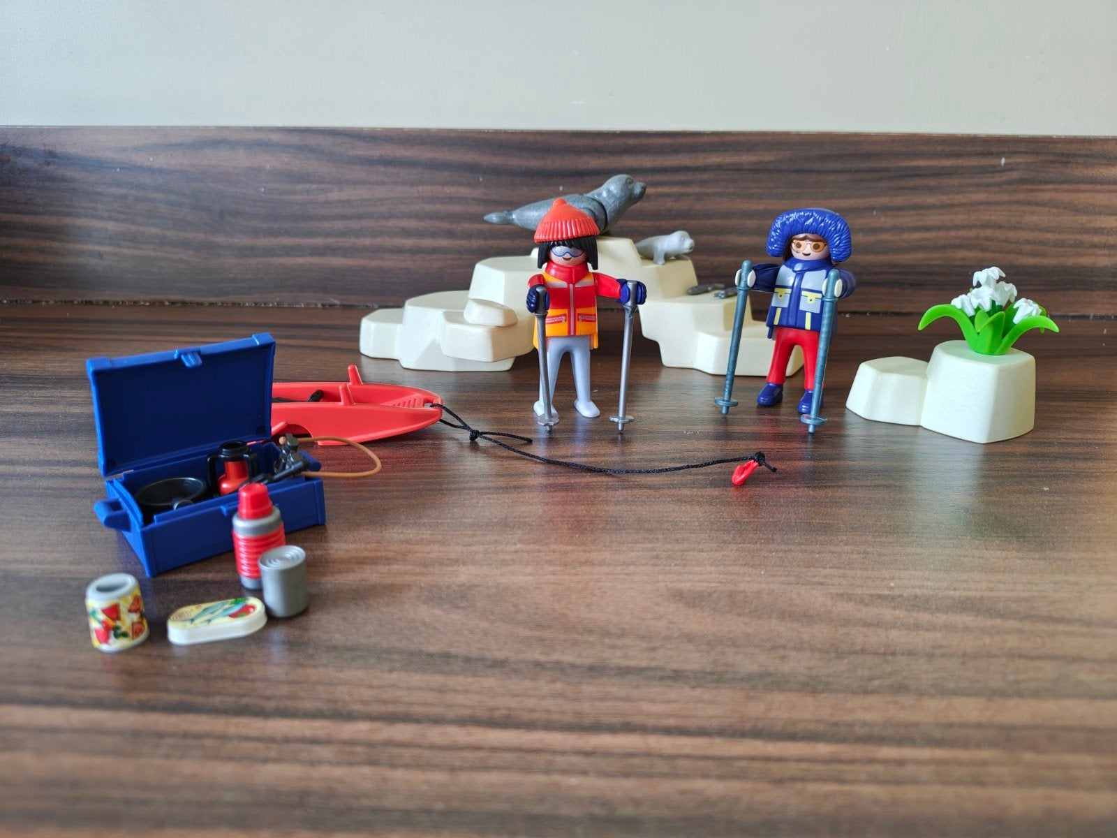 88. Playmobil Poolreizigers met zeehonden en accessoires, Gebruikt, Complete set, Overige typen, Ophalen of Verzenden