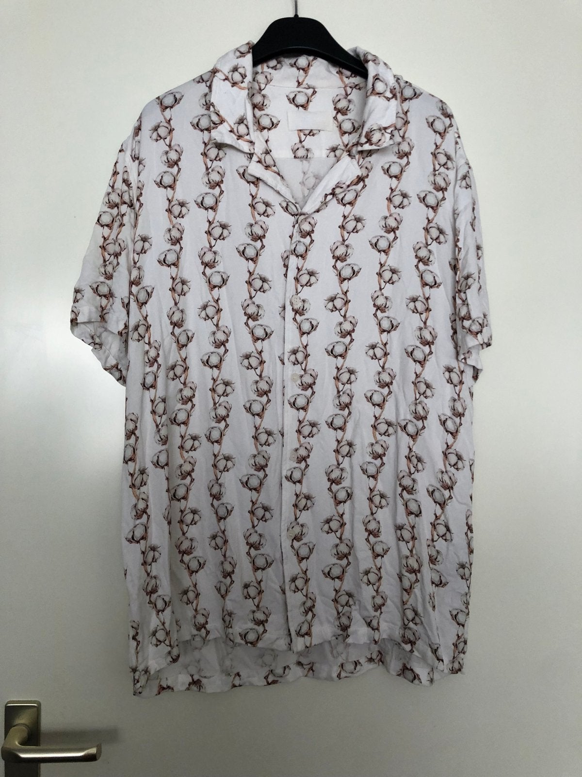 Prachtige Flâneur  katoenen hemd blouse met katoenprint, Ophalen of Verzenden, Zo goed als nieuw, Wit, Overige halswijdtes