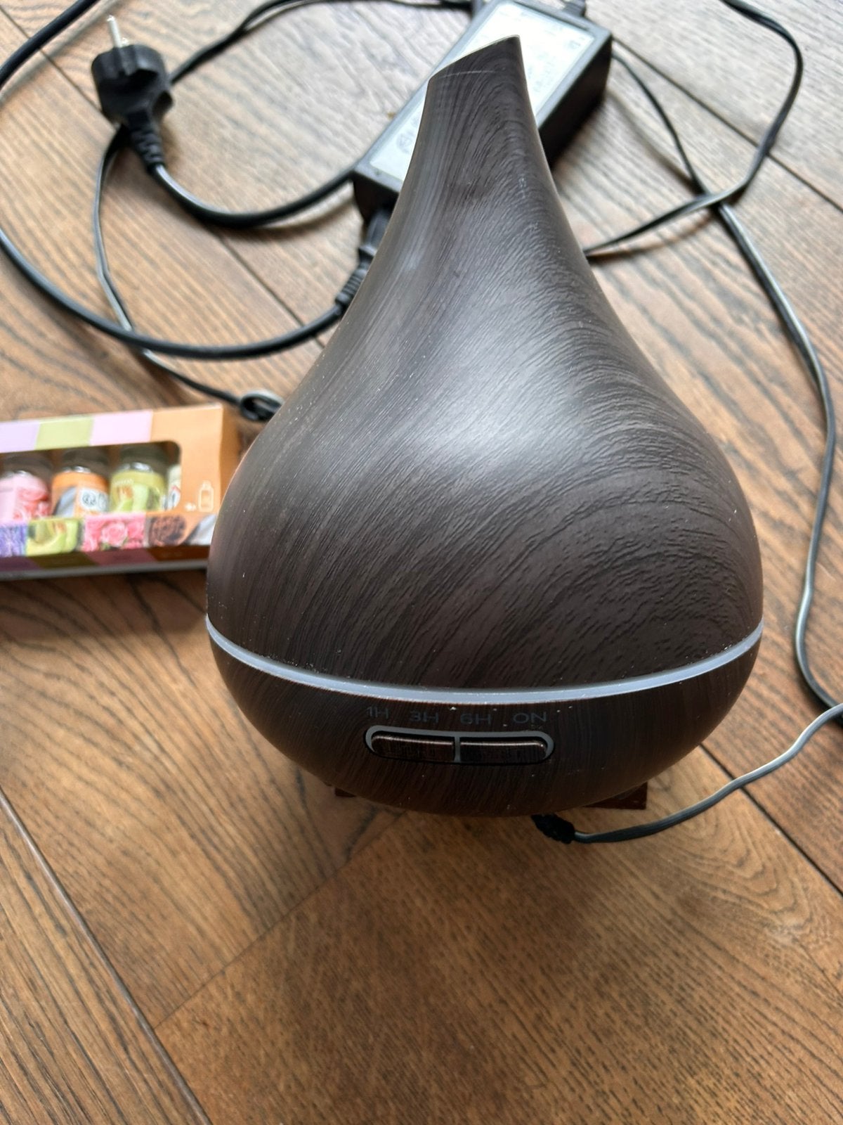 Aroma diffuser houtnerf donker, Ophalen of Verzenden, Zo goed als nieuw, Bruin, Kunststof