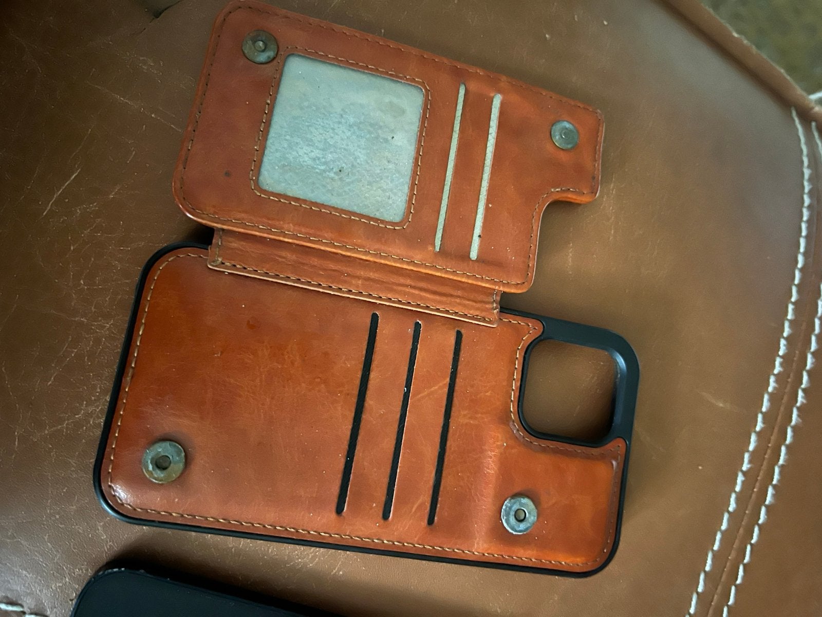 Leren hoesje tbv Iphone 12, Ophalen of Verzenden, Zo goed als nieuw