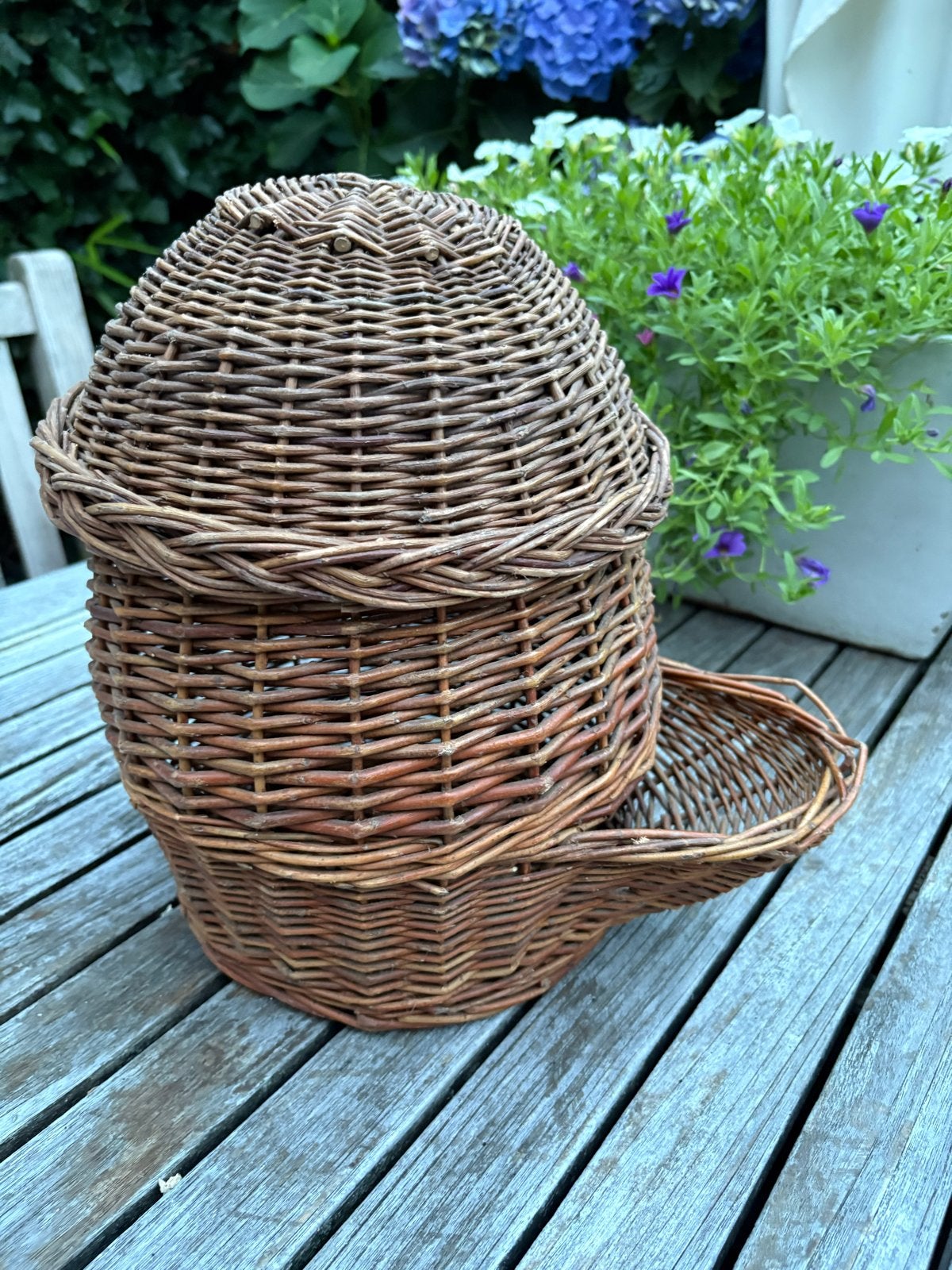 Rieten uien- en aardappelmand, Huis en Inrichting, Woonaccessoires | Schalen en Manden, Ophalen, Gebruikt, Gevlochten, Mand
